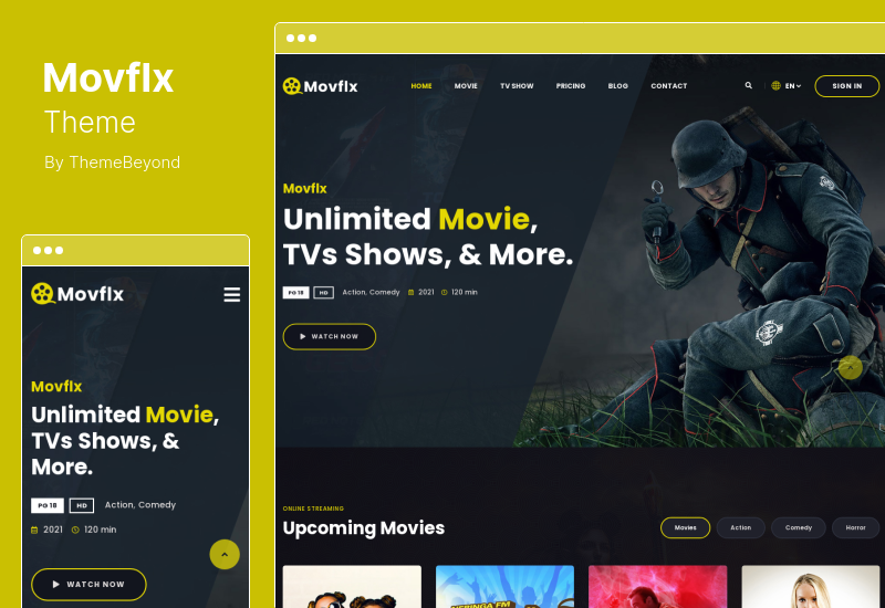Movflx Theme - Tema de WordPress para producción de videos y películas