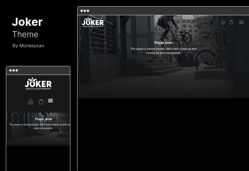 Joker Theme - Tema de WordPress para portafolio de fotos y videos para fotógrafos