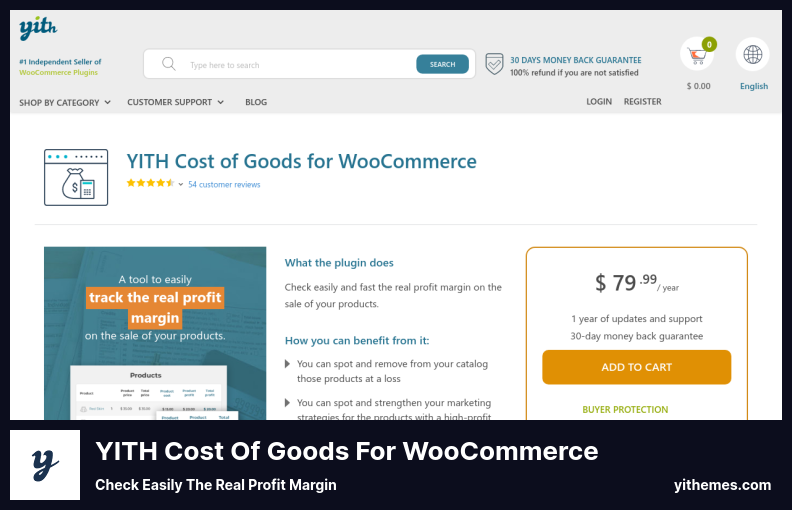 YITH WooCommerce プラグインの商品原価 - 実質利益率を簡単に確認