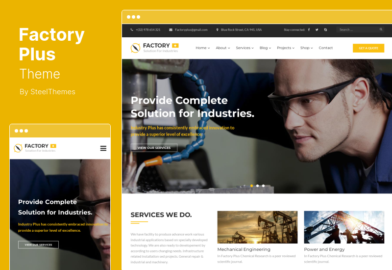 Factory Plus Theme - Tema de WordPress para la industria y la construcción