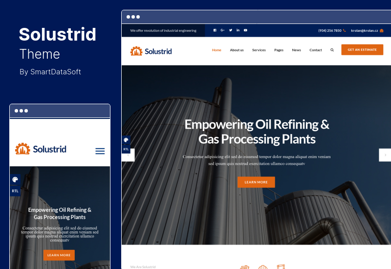 Tema Solustrid - Tema de WordPress para fábricas y negocios industriales
