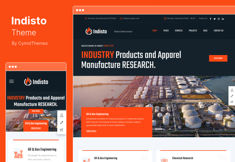Tema Indisto - Tema de WordPress industrial y de fabricación