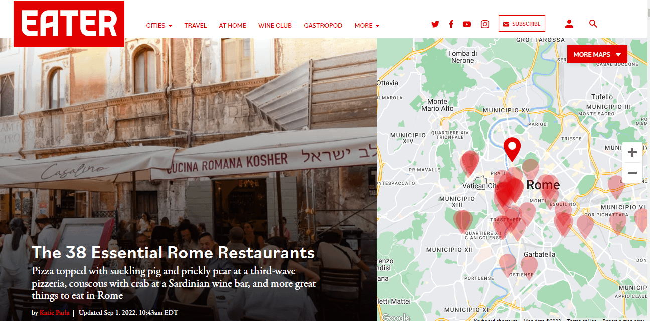 Un post sui migliori ristoranti di Roma