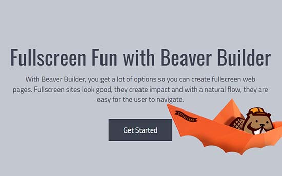 Beaver builder na pełnym ekranie