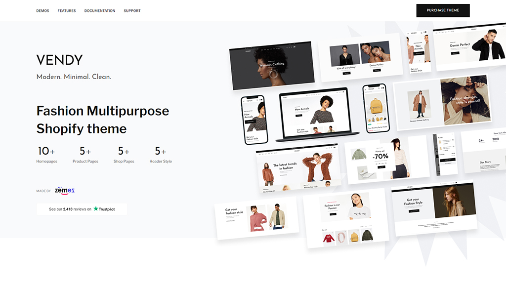 Vendy Fashion Multipurpose Shopify Theme: حلنا الأول مع ملحق Searchanise