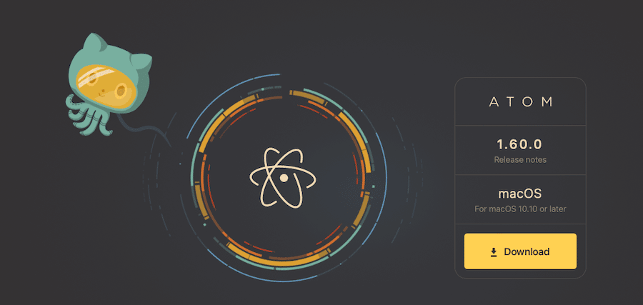 Sito web di Atom.io