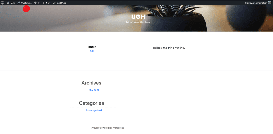 WordPress 부트스트랩 사이트 사용자 지정