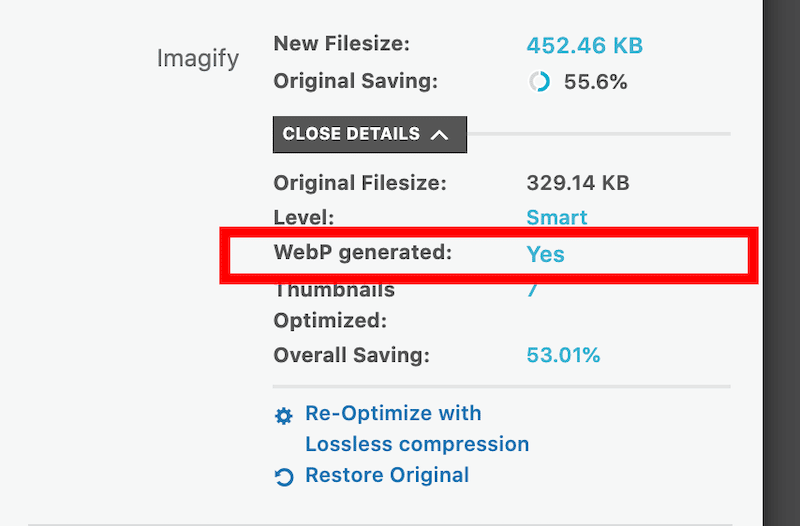 تحسين الصور باستخدام WebP - المصدر: Imagify