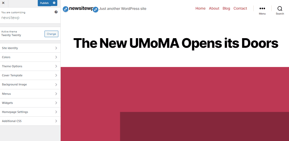 Modifica sito back-end - Come creare un sito Web WordPress gratuitamente