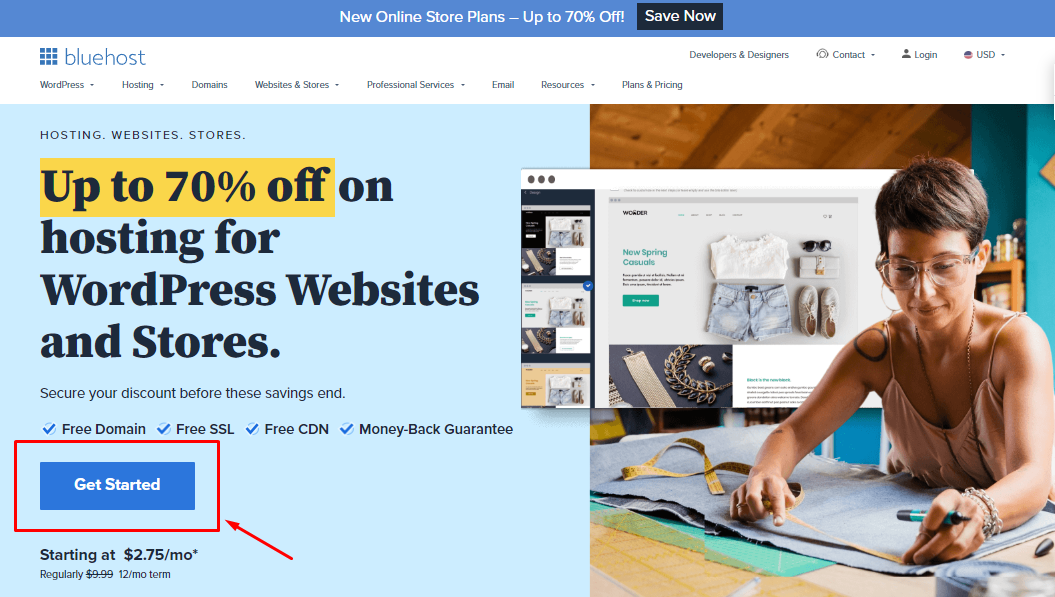 Hosting di siti Web Bluehost - Come creare un sito Web WordPress gratuitamente