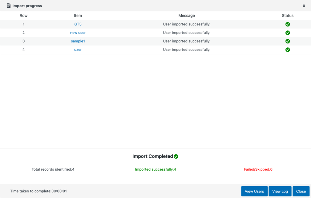 سجل تقدم استيراد عملاء WooCommerce