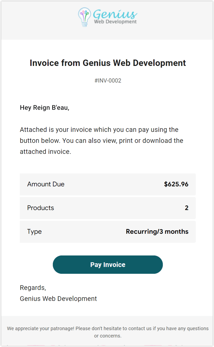 faktura e-mail