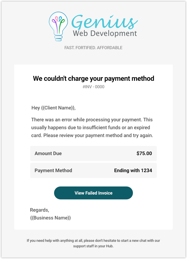 problem z płatnością e-mail