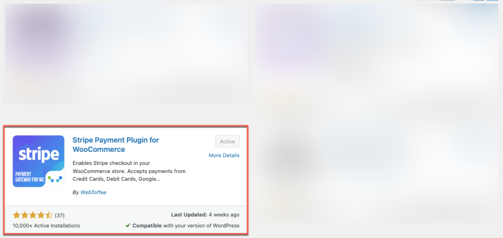 المكون الإضافي للدفع Stripe لـ WooCommerce من مستودع WordPress