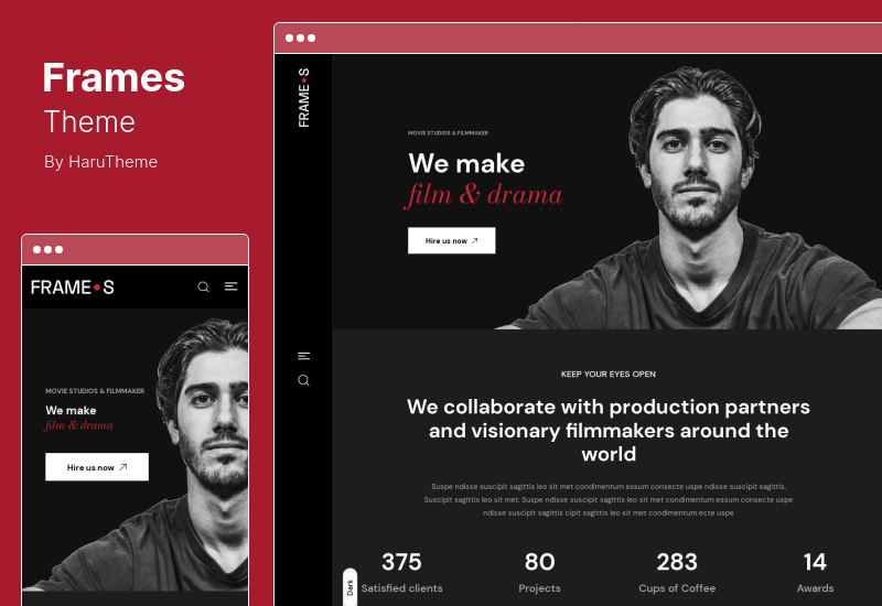 Frames 主题 - 电影工作室和电影制作人 WordPress 主题