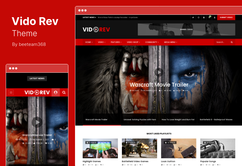 VidoRev 主题 - 视频 WordPress 主题