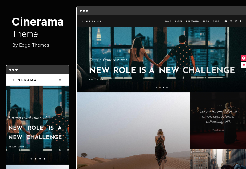 Cinerama 主题 - 电影制片厂和电影制作人 WordPress 主题