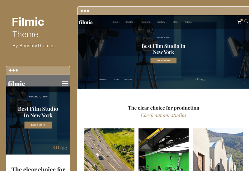Filmic 主题 - 电影工作室和电影制作人 WordPress 主题