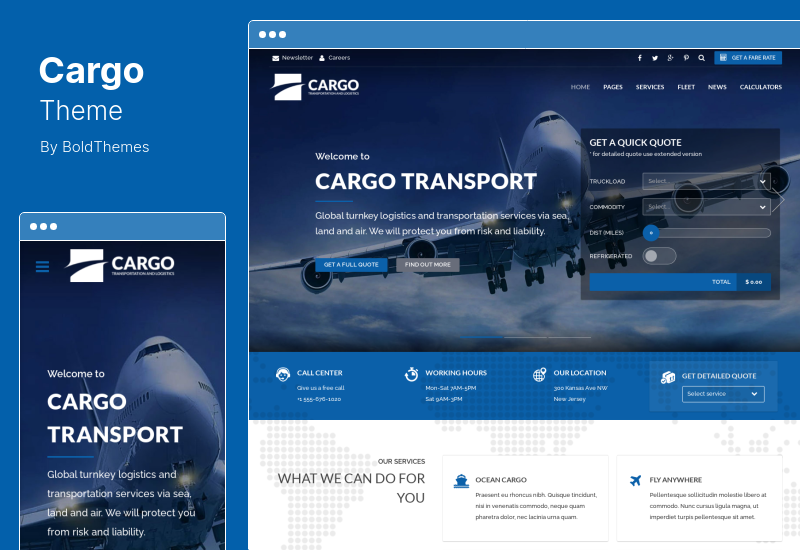Thème Cargo - Thème WordPress pour le transport, la logistique et les déménagements