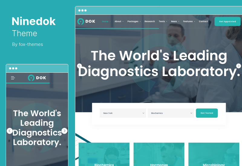 Thème Ninedok - Thème WordPress de laboratoire et de recherche