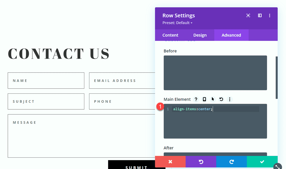 インラインおよび全幅フィールドを使用した Divi コンタクトフォームレイアウト レイアウト 3 カスタム CSS