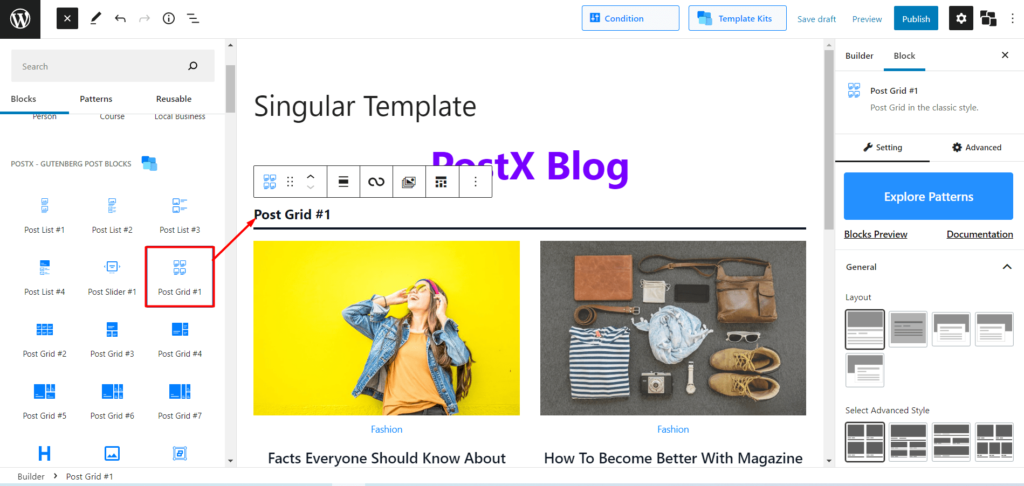 Come creare una pagina separata per i post del blog in WordPress 10 Adding Posts Block to the Page