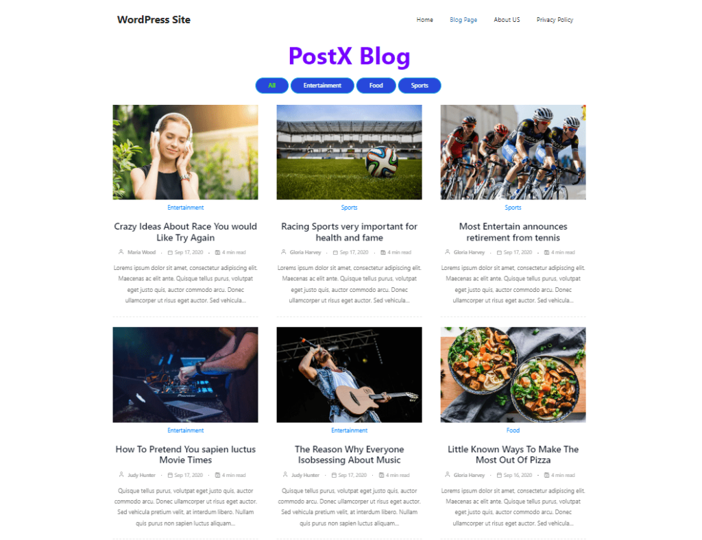 Come creare una pagina separata per i post del blog in WordPress 16 Final Output of Blog Page