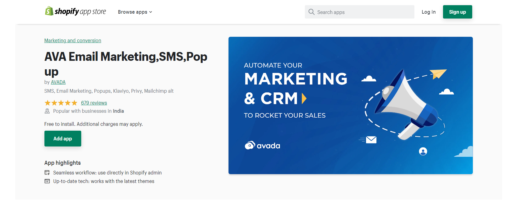 Avada - Shopify SMSマーケティング