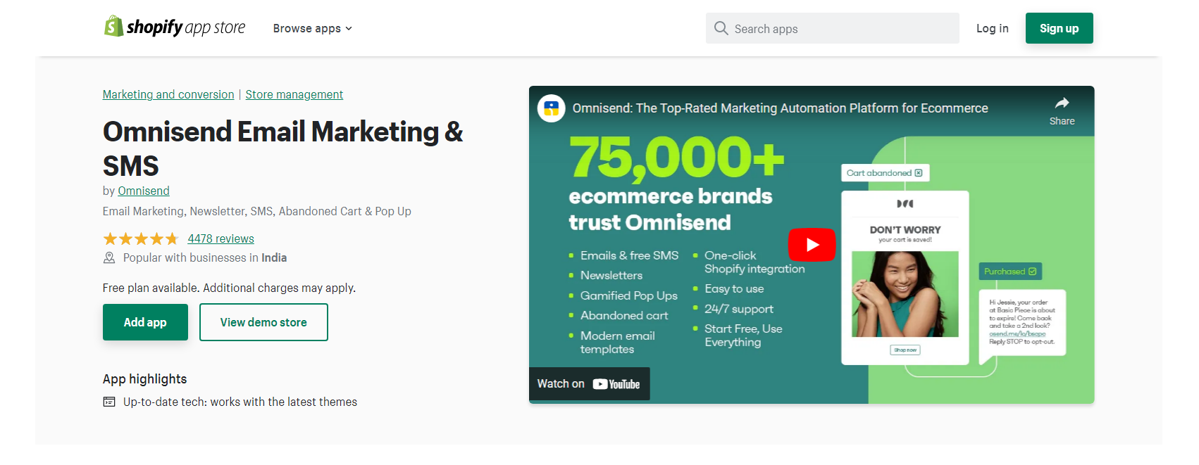 Omnisend - Shopify SMSマーケティング