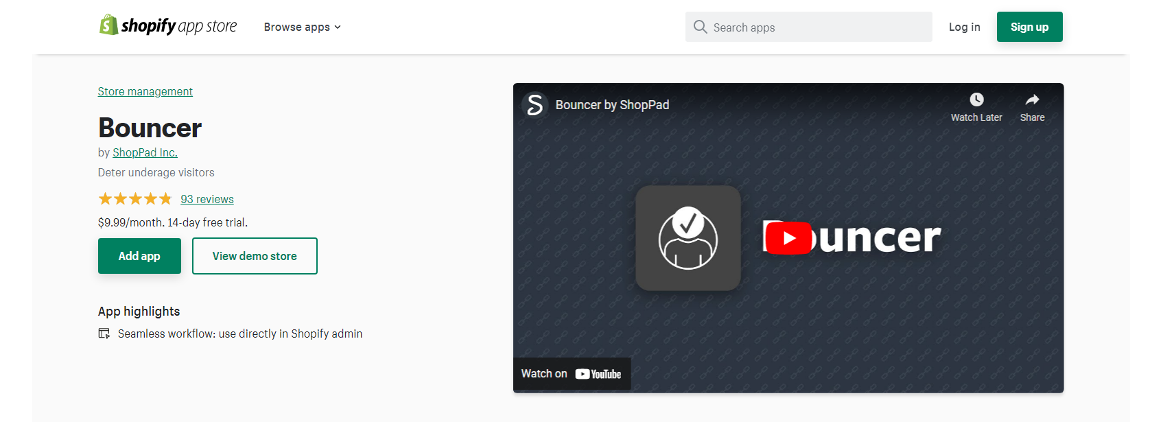 バウンサー - Shopify 年齢確認