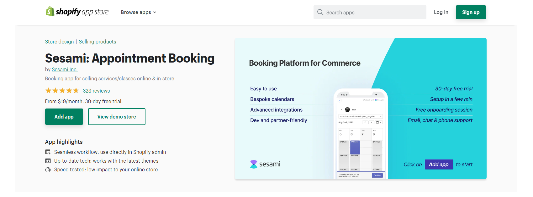 Sesami - Shopify 予約システム