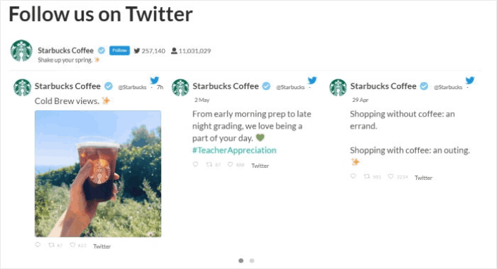 Web Sitesinde Örnek Twitter Akışı