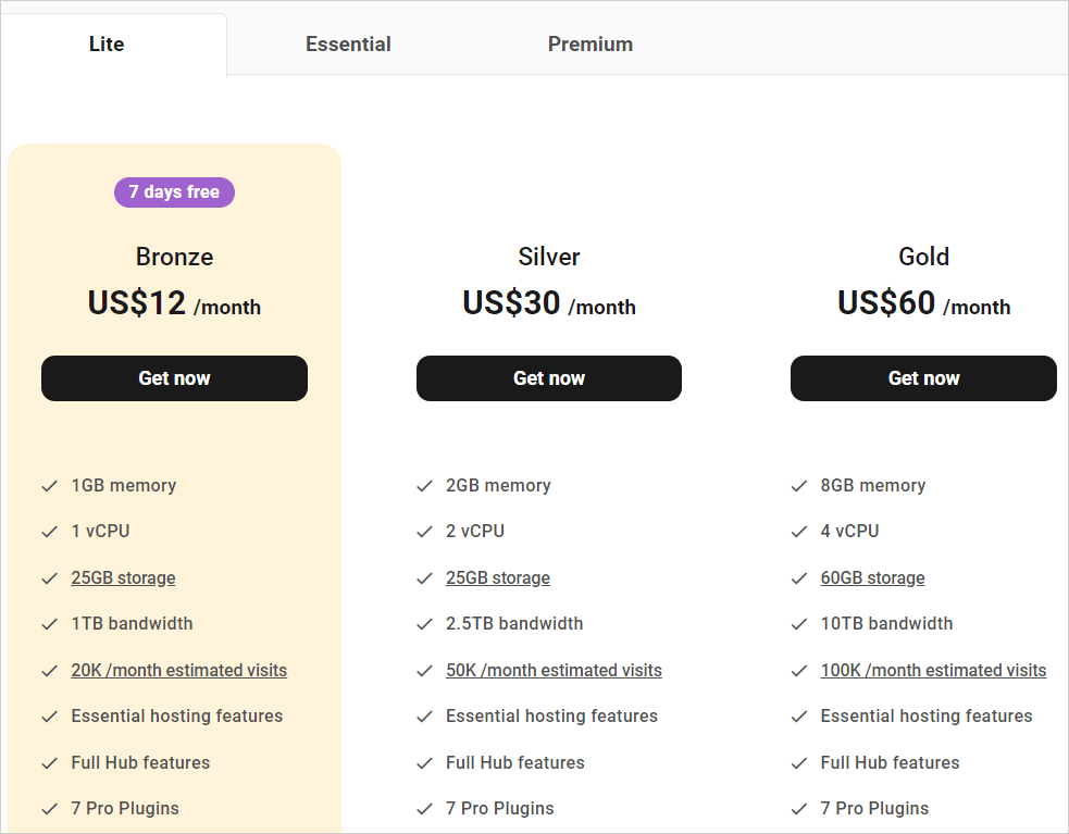 Hosting WPMU DEV - Piani Lite