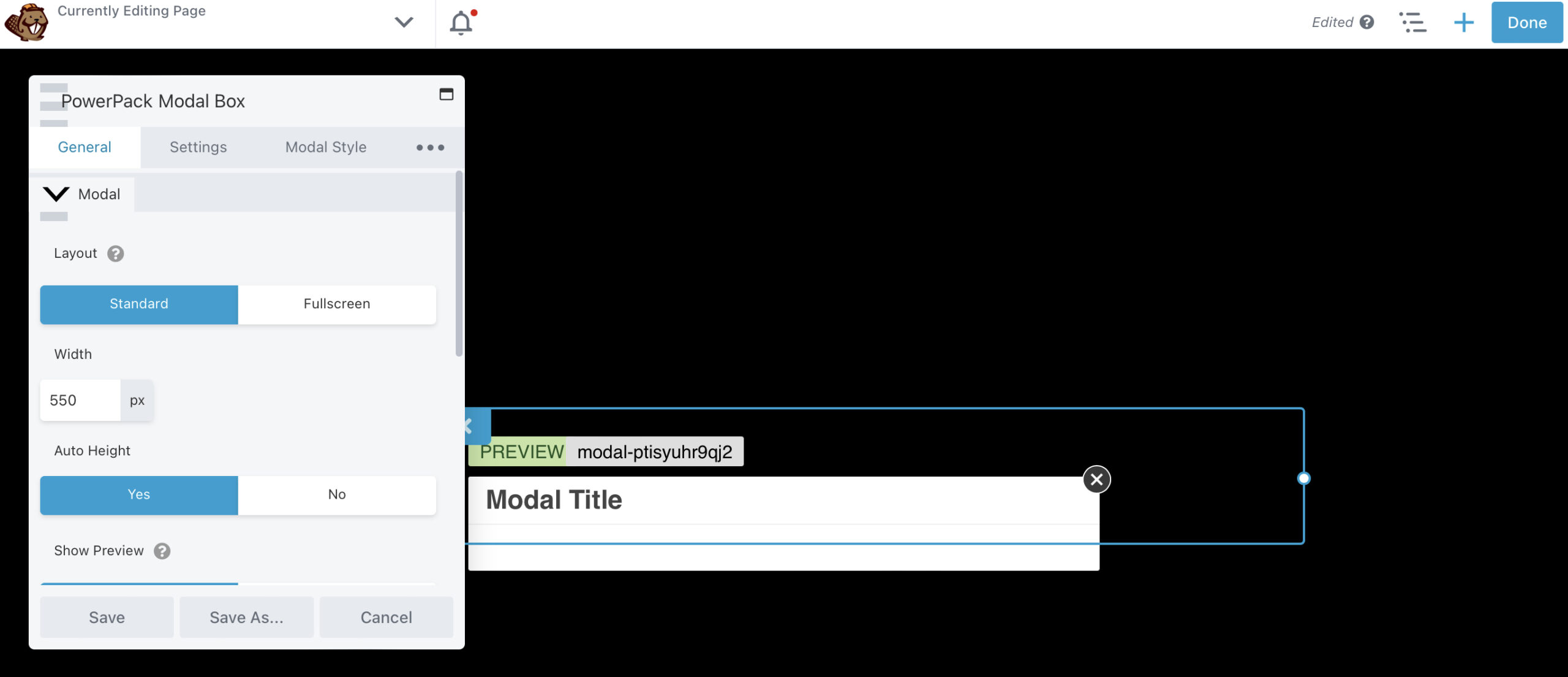 La scatola modale PowerPack in Beaver Builder