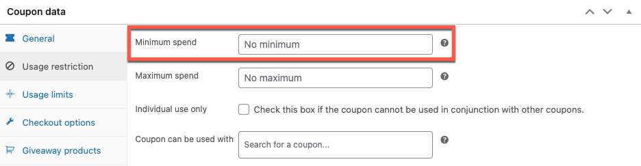 الحد الأدنى للإنفاق للحصول على هدية مجانية مع كوبون WooCommerce BOGO