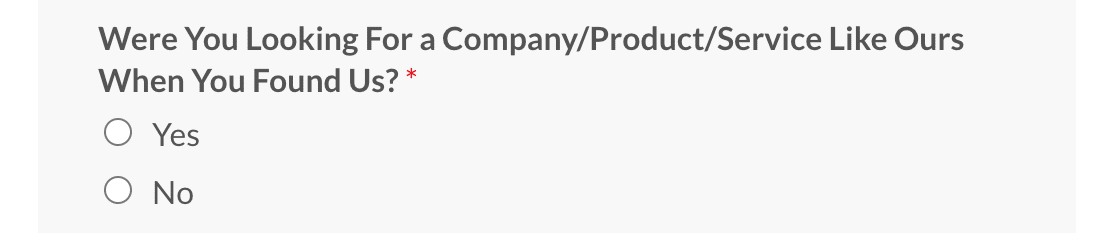 how did you hear about us survey similar company radio buttons