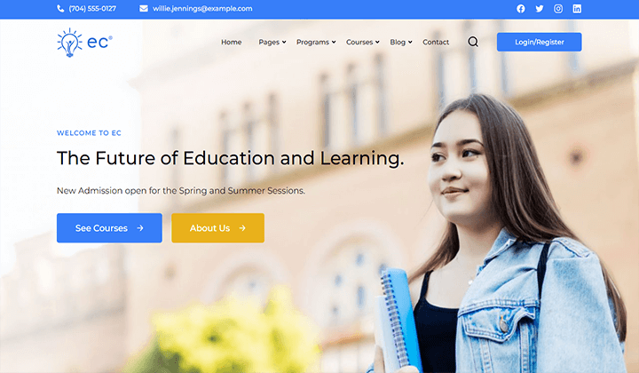 11 Unduh Gratis Tema WordPress Pendidikan Terbaik 2022 9 WordPress education themes
