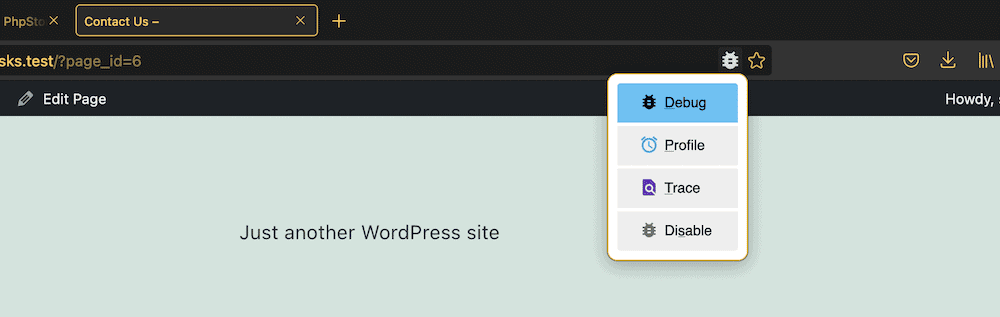 Yeşil arka planı gösteren Mozilla Firefox tarayıcısı (ve