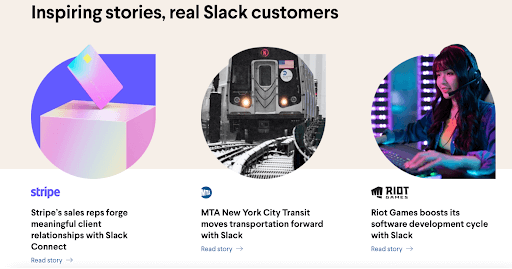 Slack 推荐页面示例