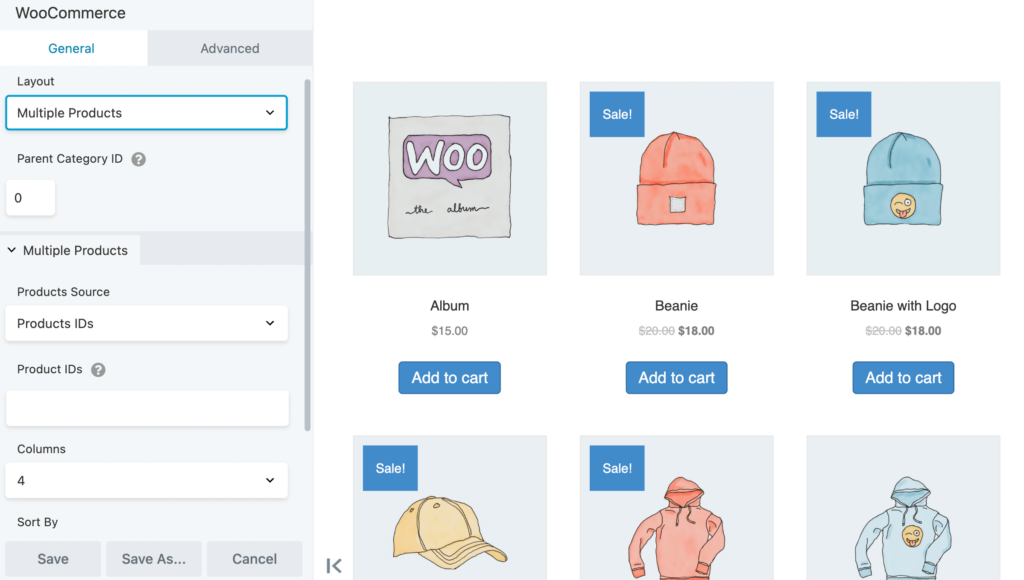 WooCommerce 模塊編輯。