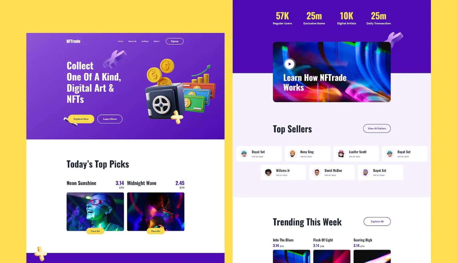 Gutenberg 10 的最佳 NFT 網站模板和塊 NFT Website Template