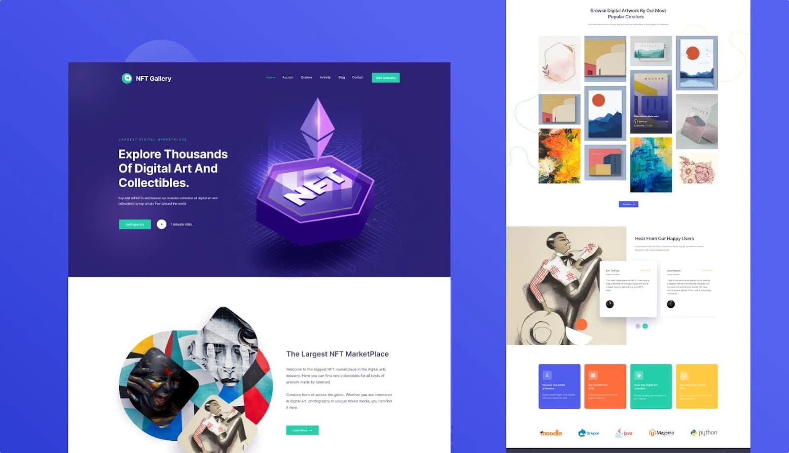 Gutenberg 11 的最佳 NFT 網站模板和塊 NFT Website Template