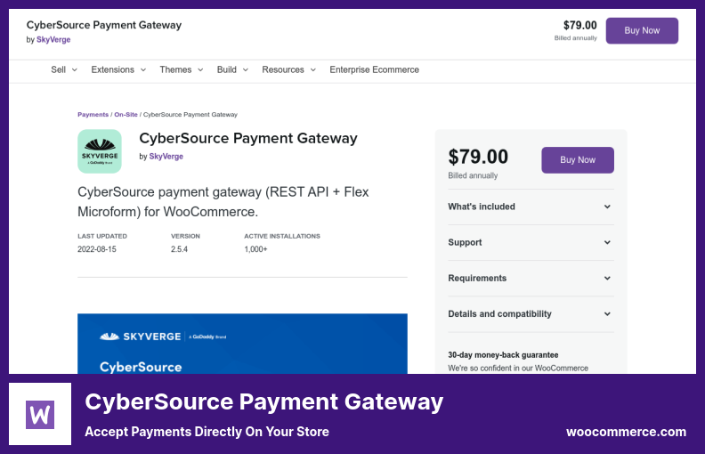 CyberSource 支付网关插件 - 直接在您的商店接受付款