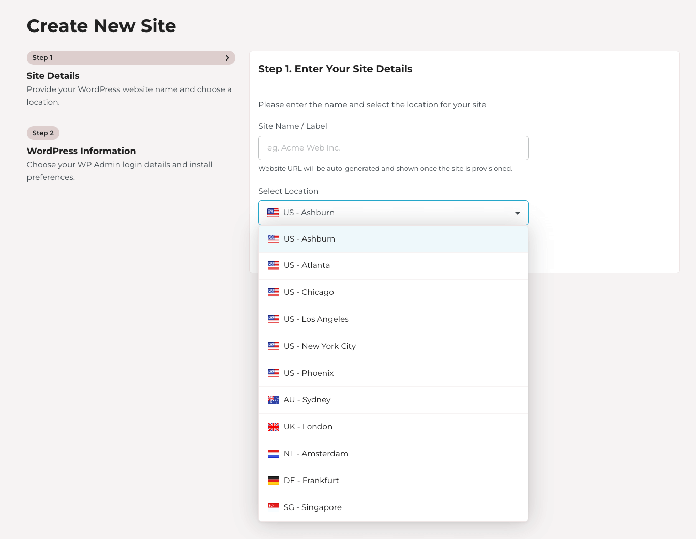 Revisión de Rocket.net: creación de un nuevo sitio