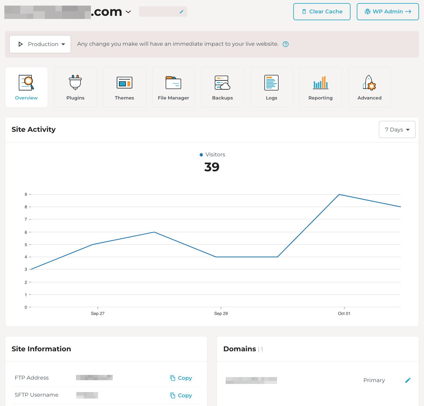 Administrar sitios de WordPress