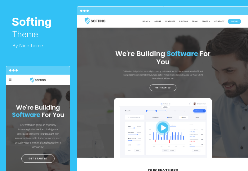 Motyw zmiękczania - Motyw WordPress na Landing Page