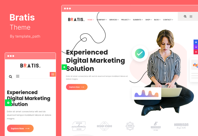 Motyw Bratis - Motyw WordPress na temat marketingu cyfrowego