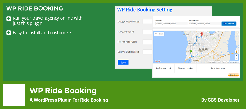 WP Ride Booking Plugin - 一個用於乘車預訂的 WordPress 插件