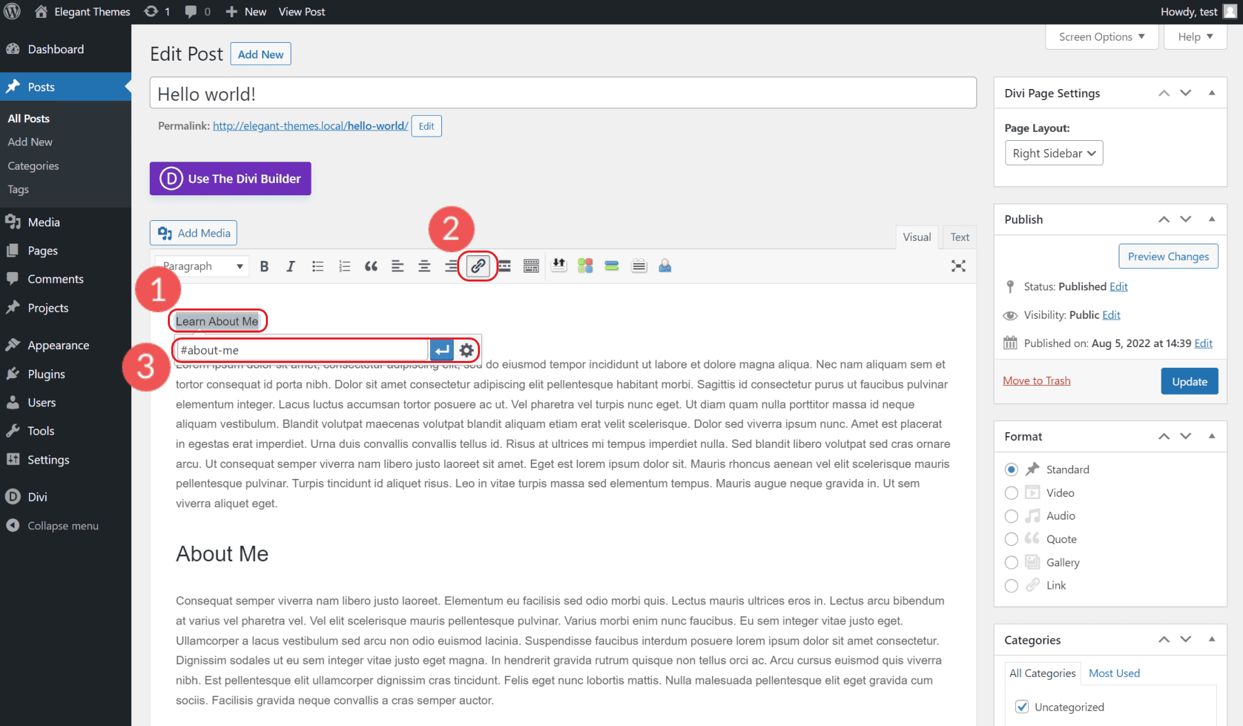 WordPress Classic Editor でアンカーリンクを作成する 3-5