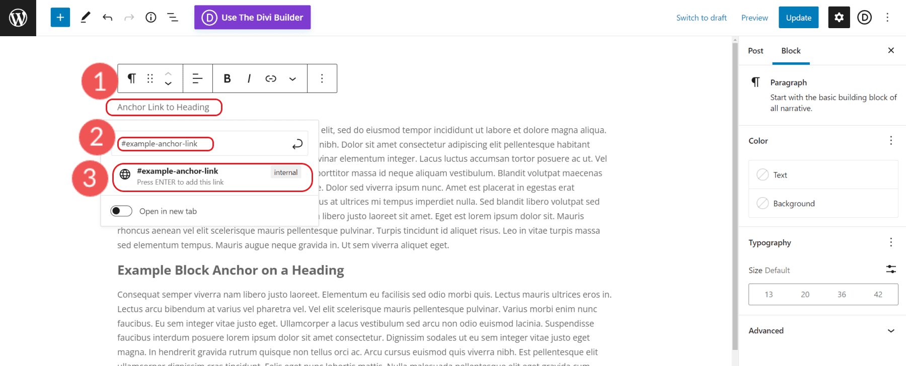 WordPress ブロックエディターでアンカーリンクを作成する 4-6
